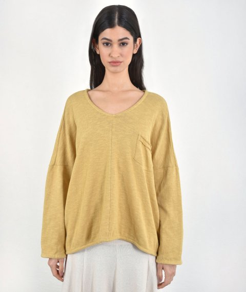 Asymmetrical Blouse With Pocket