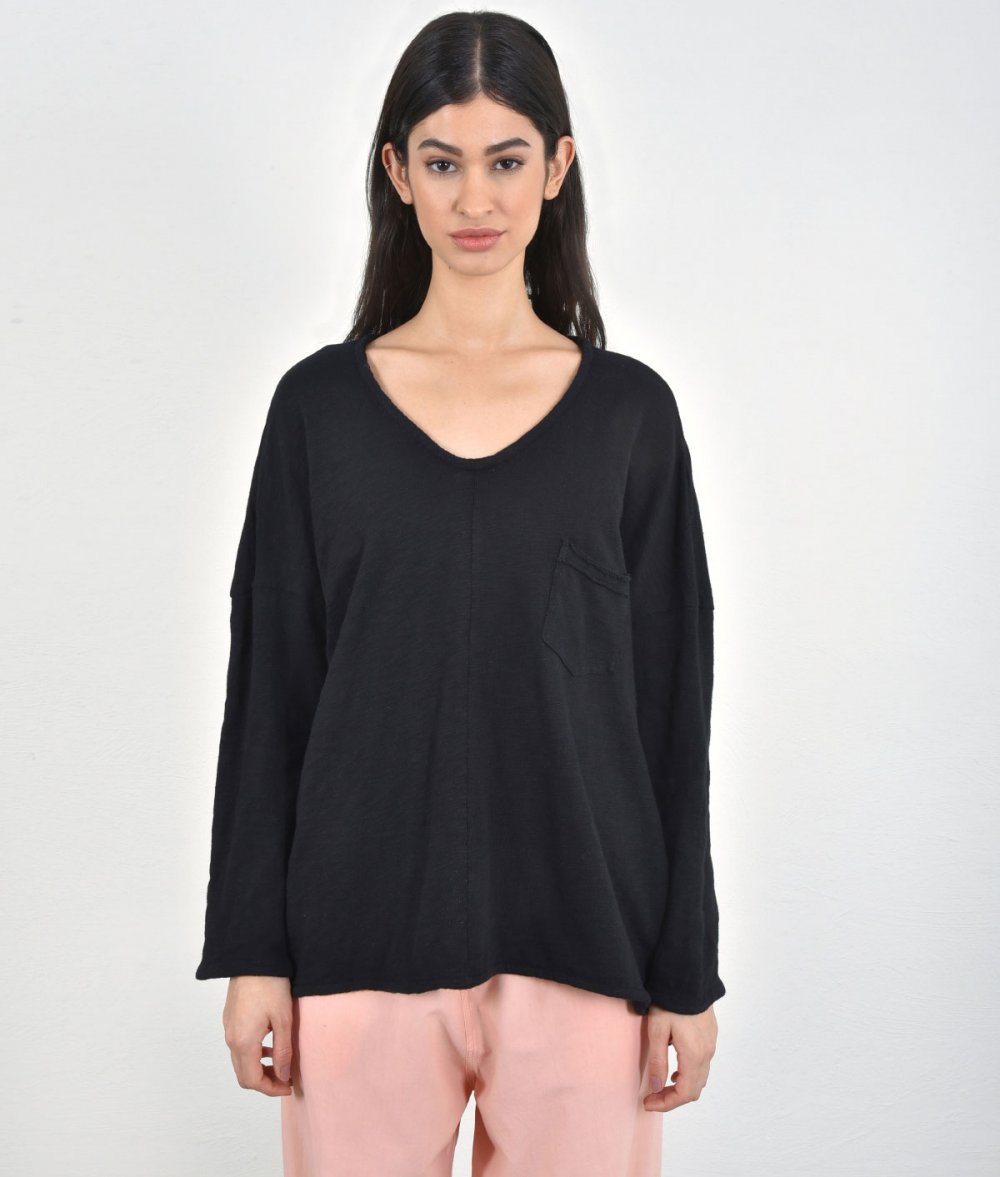 Asymmetrical Blouse With Pocket