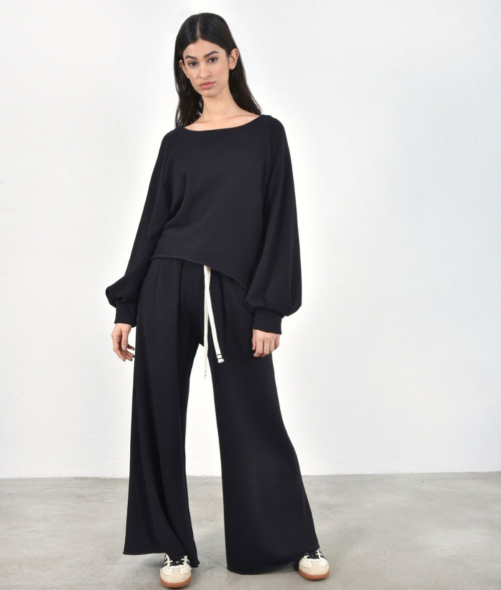 Wide Leg Pants With Elastic Waist