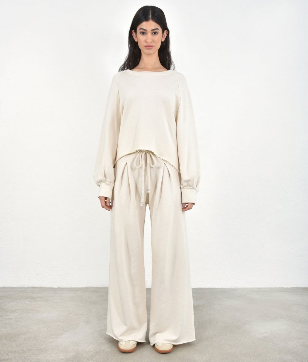 Wide Leg Pants With Elastic Waist