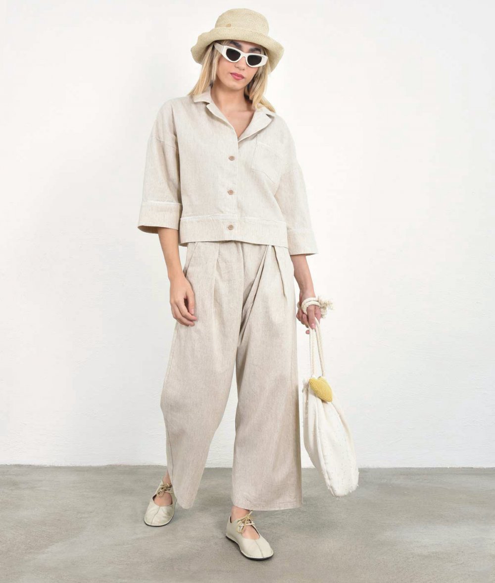 Denim pants With Pleat