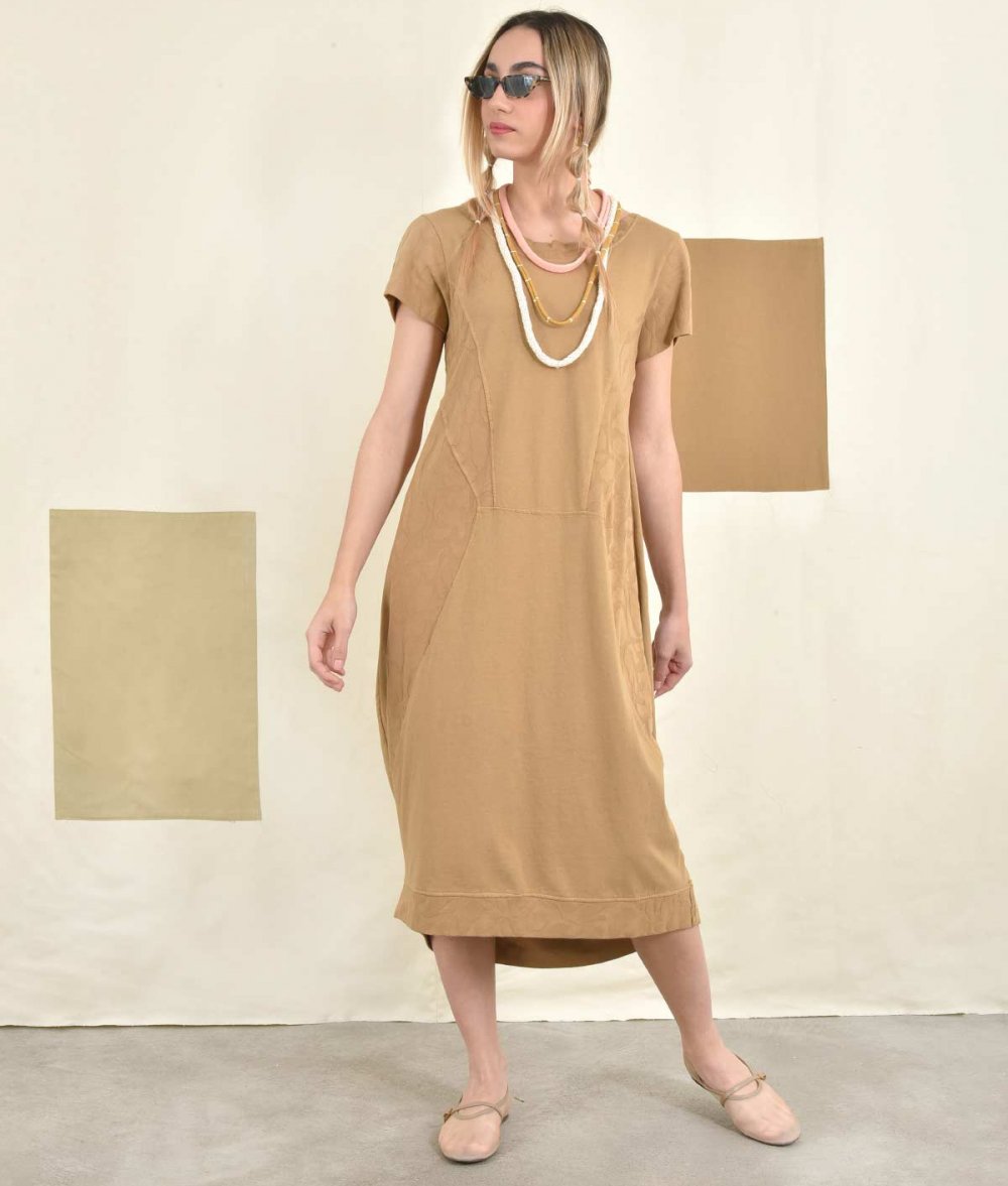 Dress With Fabric Combination