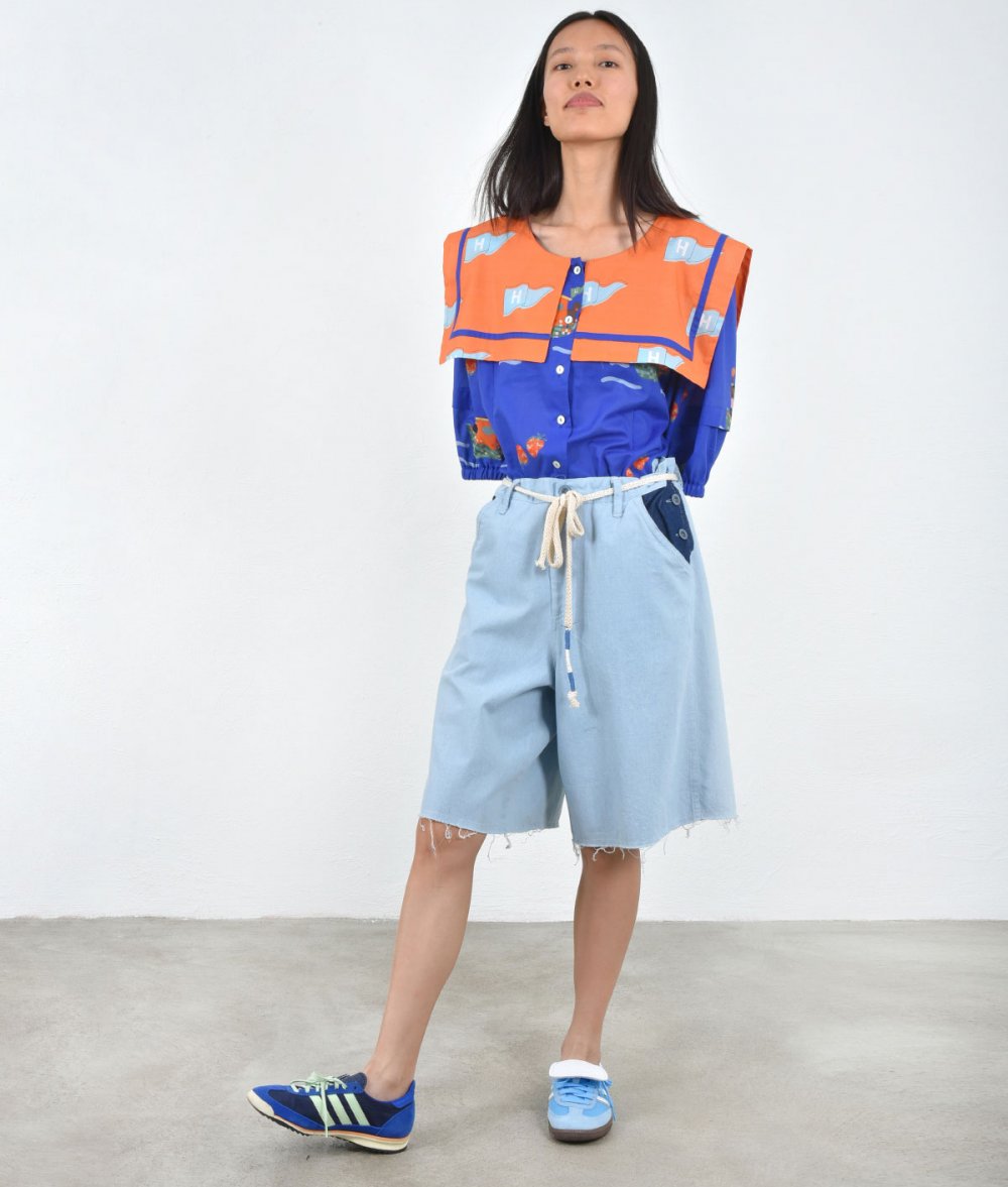 Unisex denim Bermuda shorts
