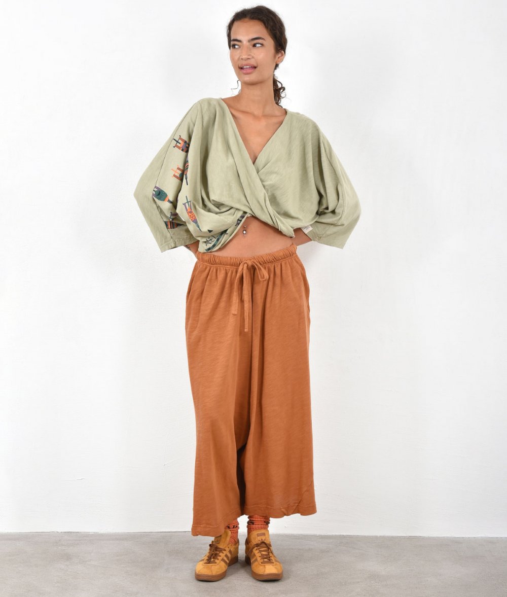 Unisex drop-crotch pants