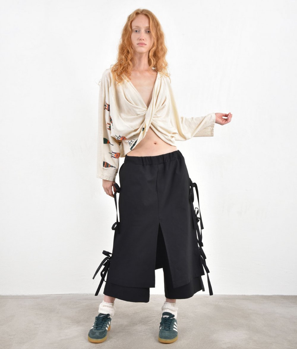 Skirt-Pants with Side Ties