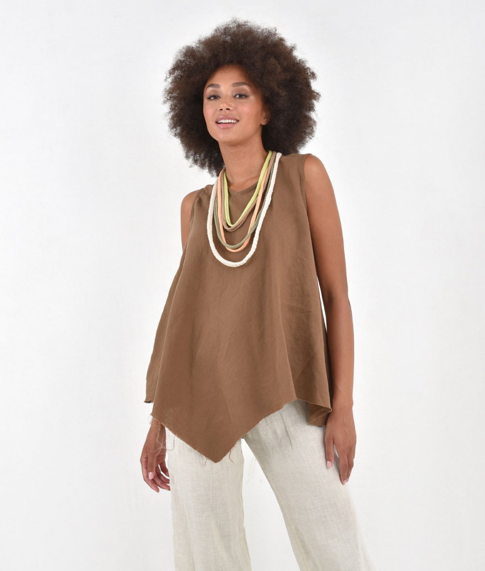 Asymmetric Blouse With Buttons