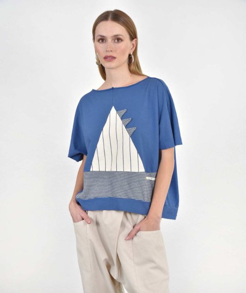 "Boat" Patchwork Blouse