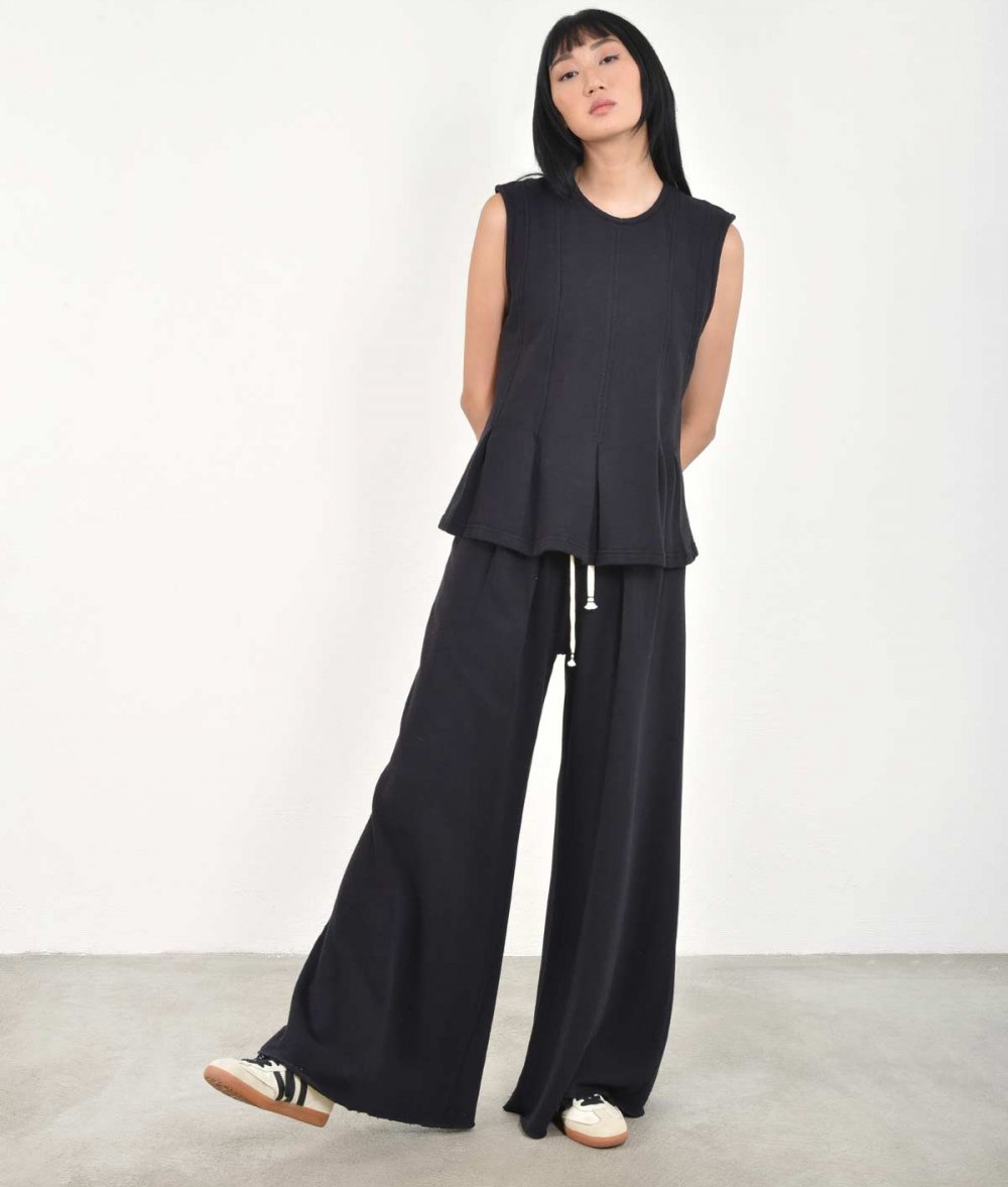 Wide Leg Pants With Elastic Waist