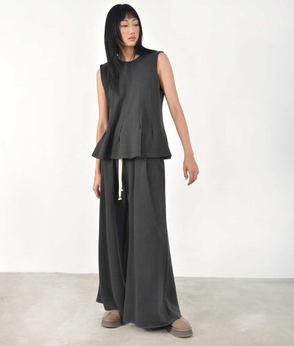 Wide Leg Pants With Elastic Waist